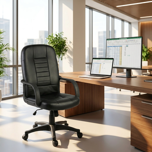 Detroit Presidential Lift Chair Contemporary Minimalist Design Adjustable Height High Back Headrest Made Plywood Foam Fabric - Product Image 2