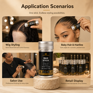 Cera per Capelli in Stick a Marchio Privato, Produttore OEM, Tenuta Forte, Senza Residui Bianchi, Basso MOQ, Logo Personalizzato per Parrucche, Bordi e Capelli Naturali - Product Image 6