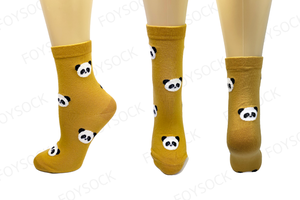 Calzini sportivi alla caviglia da donna FOYSOCK coreano di qualità personalizzata con stampa animalier personaggio novità Logo Design OEM calze personalizzate in cotone - Product Image 5