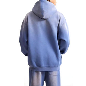 Chándal Informal con Capucha para Hombre, Lavado Ácido, 100% Algodón, Color Sólido, Ropa Deportiva para Gimnasio, Servicio OEM, 2026 - Product Image 2