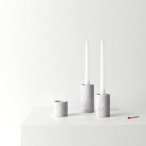 Nouveaux bougeoirs en pierre de marbre texturés noirs faits à la main avec un design complexe belle pièce d'accent pour la décoration de table à manger - Product Image 4