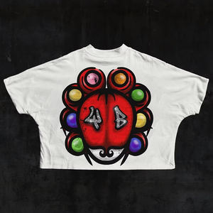 เสื้อยืด Y2K 2พาเนลทรงโอเวอร์ไซส์เสื้อยืดผ้าฝ้าย100% ไหล่ตกไหล่สำหรับผู้ชายเสื้อยืดพิมพ์ลายกราฟิกดีทีจีสำหรับผู้ชาย - Product Image 4