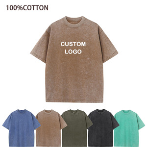 Vente en gros personnalisé 100% coton 230gsm DTG imprimé vintage lavé à l'acide fitness pour polos étiquettes formelles surdimensionnées pour hommes - Product Image 1