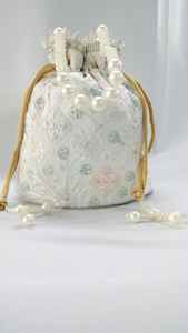 Sacs de poignet indiens faits à la main pour femmes Mini Potli haute qualité décoration en dentelle fermeture à cordon doublure en Satin toutes saisons - Product Image 2