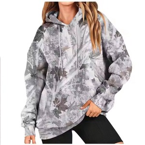 Sweats à capuche et sweat-shirts amples décontractés à manches longues de couleur unie pour femmes pour le lavage à l'acide de printemps et l'impression d'alimentation solaire disponibles - Product Image 2