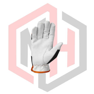 Gants de mécanicien en cuir, anti-vibration, antidérapants, poignet en tricot, protection des mains, cuir fendu personnalisé - Product Image 4