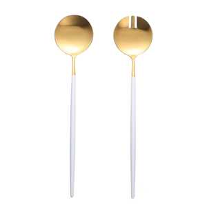 Metal <b>Salad</b> Fork and Spoon Serving Set with Logo Customization For Restaurant Hotel Wedding Usage - Product Image 1
