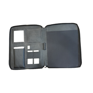 Genuine Leather <b>Conference</b> <b>Folder</b> with Zipper Black Business Portfolio Padfolio for Men and Women Presentation <b>Folder</b> - Product Image 1