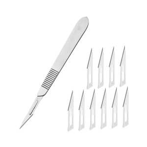 Manche de scalpel professionnel n°3 Kit chirurgical de 3 instruments réutilisables en acier inoxydable pour coupes chirurgicales précises - Product Image 1