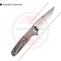 Couteau pliant de survie tactique pour le camping en plein air avec manche en titane \ couteau pliant fait main personnalisé Damas