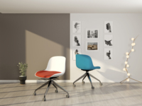 Chaise de bureau ergonomique en maille OMNI avec vérin à gaz et soulagement de la pression pour le travail collaboratif
