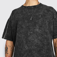 Nouveau T-shirt délavé à l'acide 2022 personnalisé noir formel vintage surdimensionné 100 % coton tricoté respirant écologique à manches courtes pour homme