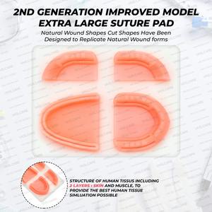 แผ่นเย็บประสานสำหรับการเย็บทางการแพทย์แผ่นฝึกฝนการเย็บซิลิโคนแผ่นเย็บ3ชั้นสำหรับนักเรียนทางการแพทย์โดย vaslcare - Product Image 4