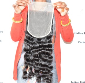 2025 cuticule ondulée de fermeture de cheveux indiens bruts non transformés alignés avec des extensions de Styles profonds lâches de vague naturelle disponibles - Product Image 2