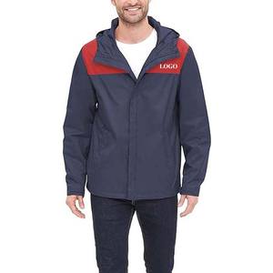 High Street hommes vêtements coupe-vent vestes extérieur léger manteau de pluie fermeture éclair à capuche hiver Polyester vestes hommes 450g - Product Image 1