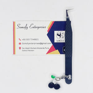 Meilleure vente 90 degrés cerise charme Volume pince à épiler en acier inoxydable fibre pointe extension de cils pince à épiler durable - Product Image 2