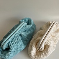 Pochette en raphia au crochet pour femme, sac de plage élégant en paille tressée pour mariages et soirées estivales – Meilleures ventes