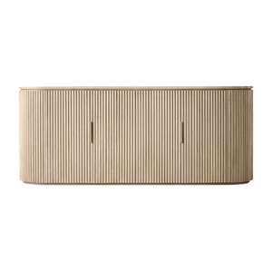 Meuble TV moderne en bois, buffet de rangement pour salon avec portes cannelées, console - Product Image 2