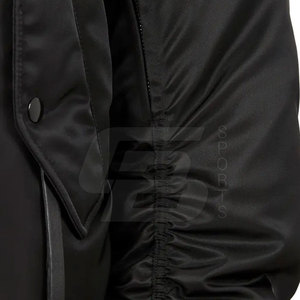Abrigo de invierno ajustado informal de estilo callejero para hombre, chaqueta Bomber gruesa con cuello levantado, cortavientos de Color negro - Product Image 6