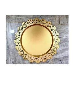 Placa de cargador de hierro ecológica de aspecto Vintage, diseño de borde decorativo, estilo de lujo, Apto para lavavajillas para el hogar clásico elegante rústico - Product Image 2