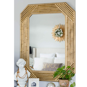 New Design Natural <b>Bamboo</b> Hanging <b>Mirror</b> Wall Decoration Makeover Living Room Bedroom in Stock From Vietnam - Product Image 1
