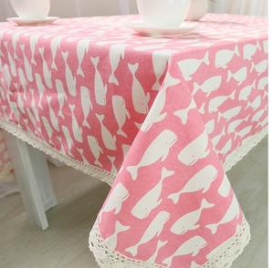 Mantel de lino con estampado, mantel de mesa de 100% algodón, rectangular, blanco, bajo pedido, entrega rápida, suave, floral - Product Image 4