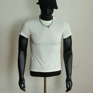 Camisetas Personalizadas de Verano con Dobladillo Curvo, de Poliéster y Algodón, Deportivas, Transpirables, con Logotipo Personalizado, para Gimnasio, para Hombre - Product Image 3