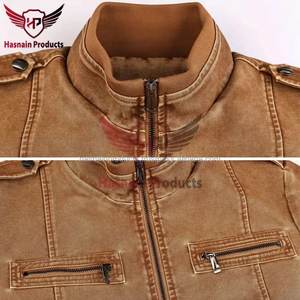 Veste de moto pour homme de qualité supérieure, coupe ajustée, style bomber standard, fermeture éclair en cuir, style décontracté, multicolores, hiver, écologique - Product Image 5