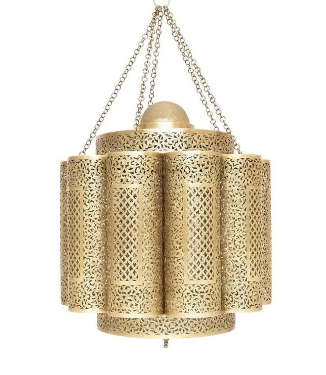 Diseño troquelado hecho a mano lámpara colgante árabe hsmging diseño personalizado de lujo portavelas de Venta caliente