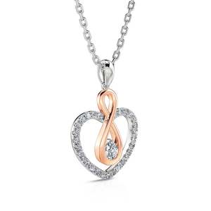 Jeulia "You Complete Me" <b>Infinity</b> Heart Sterling Silver Diamond <b>Necklace</b> - Product Image 2