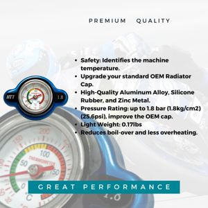 Radiator Safety High-<b>Pressure</b> Temperature <b>Gauge</b> Cap for GL1500A Gold Wing Aspencade 1520cc Motorcycle 1.8Bar (25.6PSI) 3rd - Product Image 2