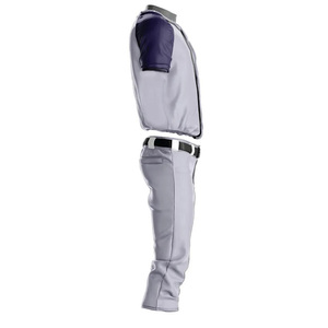 Uniforme de baseball pour homme, jersey sublimé gris marine, manches courtes, boutons sur le devant, respirant, coupe régulière, toutes saisons - Product Image 2