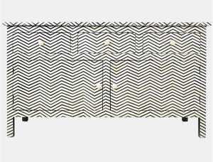 Cofre azul hecho a mano con cajones con incrustaciones de hueso, muebles de decoración para el hogar modernos únicos, Byfaizacraft para dormitorio o Hotel - Product Image 2