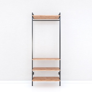 KQA68055 Perchero de pie plegable de madera con estructura alta de hierro para armario y tienda de ropa, material de acero inoxidable - Product Image 3