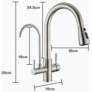 Saddici serie Premium lusso purificato a spirale doppia ingresso acqua rubinetto lavello cucina 5 anni di garanzia
