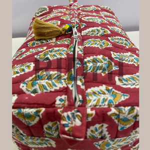 Tranding Floral Crimson Bloom <b>Quilted</b> Zipper Eco-Friendly Reusable Custom Printed Travel for & Grocery Tote <b>Bag</b> - Product Image 4