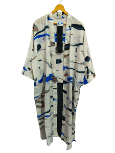 <b>Wrap</b> Dress Indian Tunic Sari Robe <b>Bridal</b> Gown Maternity Gown Gift Robe Beach Party Wear Indian Printed Silk Sari Kimono, - Product Image 4