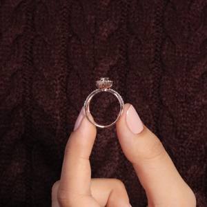 Elegante anillo de diamantes de oro para mujer con incrustaciones ajustables de moda chapado en oro rosa y rodio - Product Image 5