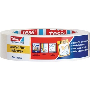 Profi PLUS Lightly Creped Light Beige Painter's Masking <b>Tape</b> 4306 50m Length 30mm Width 10-Pack From for TESA - Product Image 1