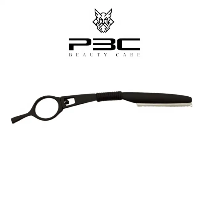 New USA Hair Best Quality Styling Razor Best Shaper for Salon Barber in (BLACK with GRIP) Single Blade Edge Hair Removal