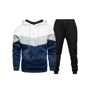 Ensemble de vêtements de sport deux pièces décontractés pour hommes, pantalons à capuche respirants, survêtements de jogging, sports d'automne et d'hiver, grande taille - Product Image 5