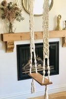 Fauteuil suspendu en macramé bohème 100% fait main, grand hamac suspendu pour intérieur et extérieur, design de balançoire tissé à la main, cordon en coton naturel