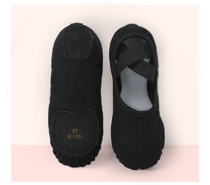 Chaussures de danse classique professionnelles pour femmes, antidérapantes, en toile, ballerines plates, dessus en cuir verni, semelle souple, pratique, performance, fourrure - Product Image 2