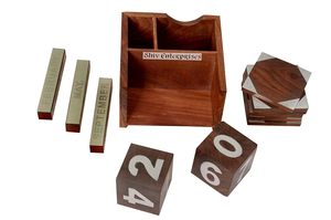 Timbre en bois Calendrier Heure Date Jours de la semaine et mois - Product Image 6