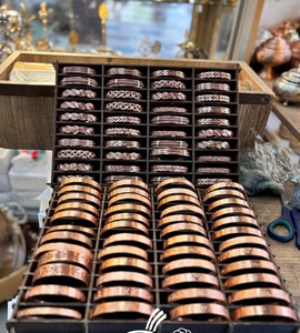 <b>Adjustable</b> 8mm Flat Copper <b>Bracelets</b> Health Magnetic Arthritis Bangles Fashion Beaded <b>Bracelets</b> - Product Image 1