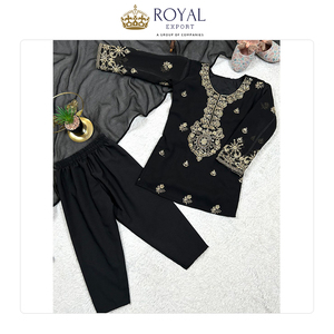 ชุดเล่นซาลวาร์สำหรับเด็กผู้หญิงเสื้อผ้าอินเดียและปากีสถานหนังเทียมหนักใช้กันอย่างแพร่หลาย - Product Image 2