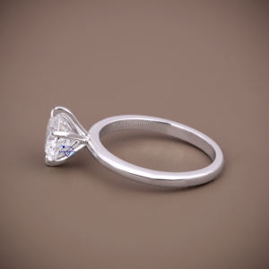 Classique et Simple 6 broches Design 1.58 CT D Couleur Ronde Moissanite Diamant 14KT Or Blanc Proposition Bague Fine Jewelry - Product Image 5