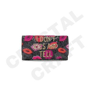 Handmade Beaded Rectangular Purse With Colorful Geometric Pattern Textile Craft <b>Embroidery</b> Design - Product Image 5