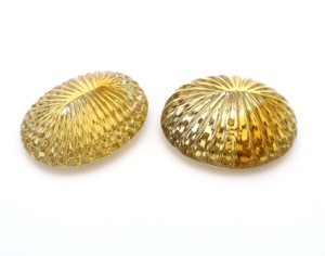 Cuenta ovalada de plata con piedras preciosas de citrino de cuarzo Natural de 126 quilates con tallado de patrón de Peine de miel para collar - Product Image 6