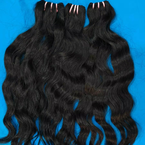 Paquets de cheveux indiens bruts en gros 100% cheveux humains indiens non transformés non transformés vendeur d'extensions Remy alignées sur les cuticules vierges - Product Image 1